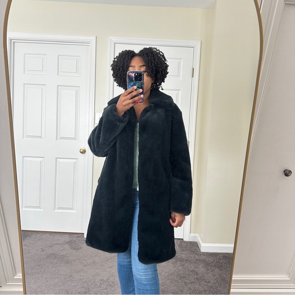 Mango Emerald Faux Fur Jacket - Picture 2 of 5
